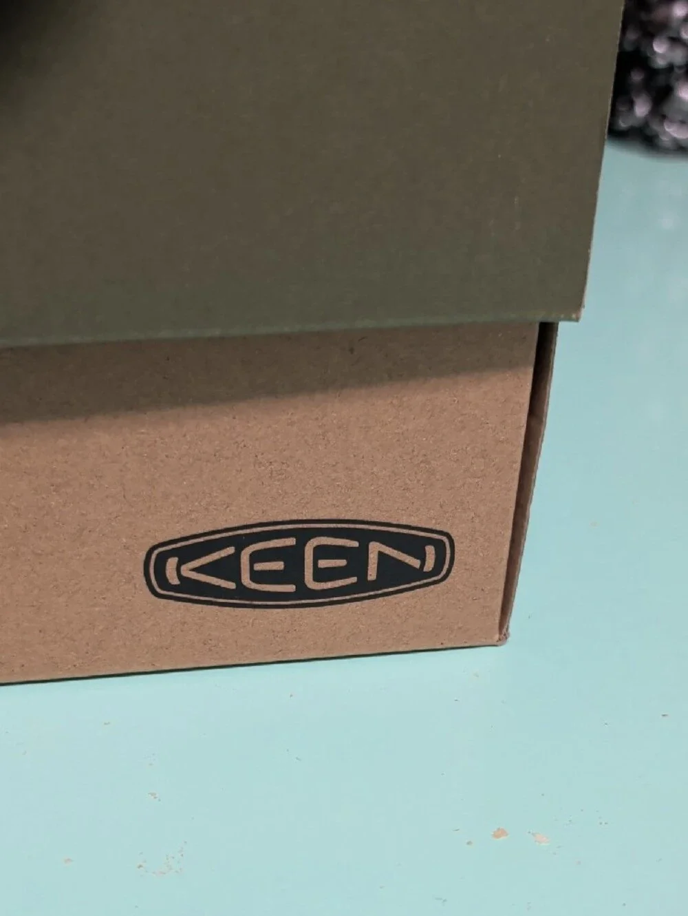 Keen Brown Slip-On Ventilated Clog with Light Blue Footbed